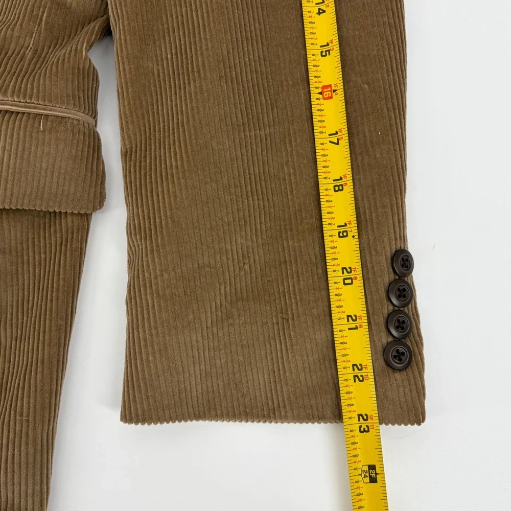 Stafford Blazer Corduroy Tan Two Button Sport Coat Dark Academia 44S Jacket